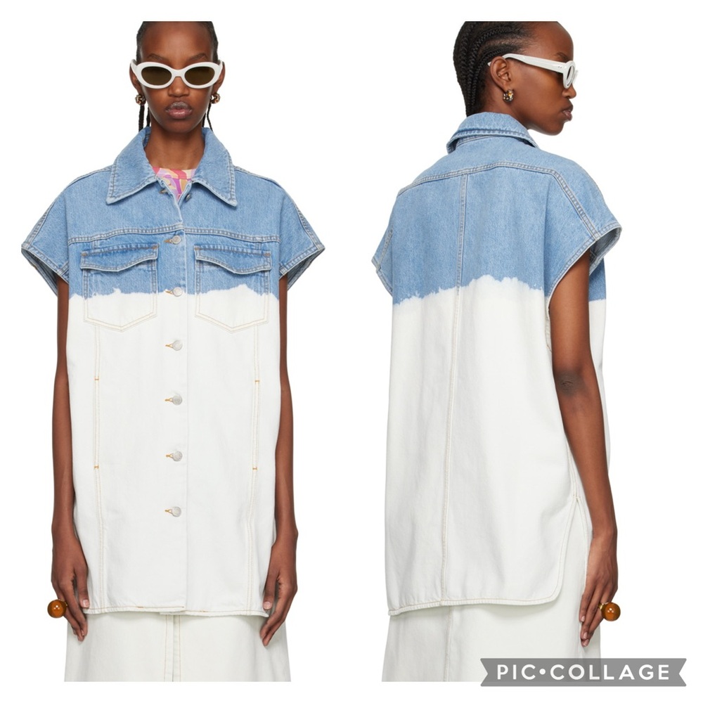 New Ssense Dries Van Noten Vassie Oversized Denim Vest Womens 44